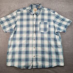Red Head Vintage Plaid Button Up Short Sleeve Casual Shirt Field Tested‎ 3XL